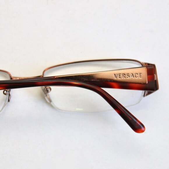 Versace Eyeglasses MOD. 1109 1045 Brown/Tortoise Half Rim Eye Glasses Frame - Picture 3 of 6